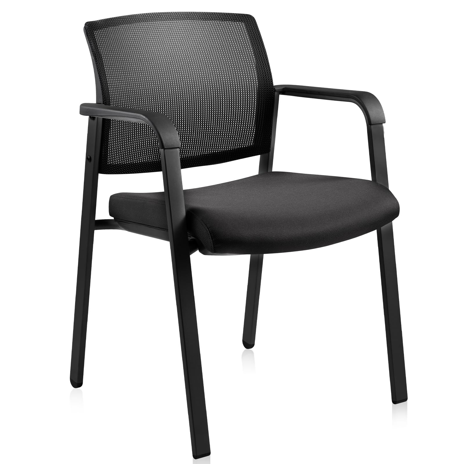 CLATINA Mesh Back Stacking Arm Chairs, Upholstered