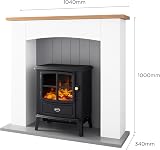 Dimplex Oakmead Optiflame Electric Stove Suite Black White Surround 2KW Heater view 5