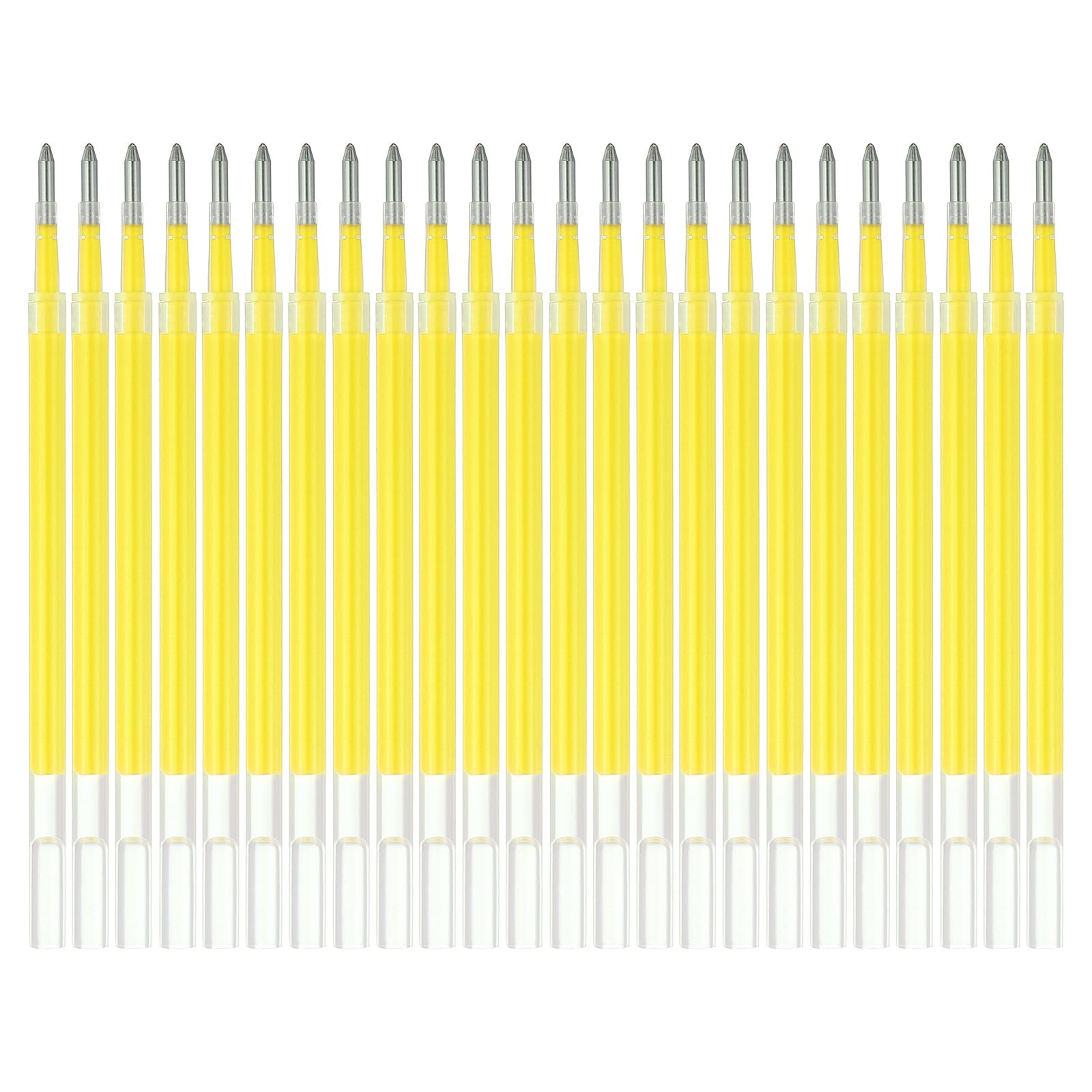 PATIKIL Gel Pen Refills, 24 Pcs 0.8mm Medium Point Neon Coloring Gel Ink Pen Replace Refills for Retractable Click Pens Writing Drawing Doodling Office Study Classroom Supplies, Yellow