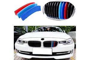 Goodream Tricolored Grille Insert Trims Compatible With BMW 2013-2018 F30 3 Series 320i 328d 328i 335i 340i w/Standard Kidney Grill (11 Beams), NOT 8-Beam Black Grille