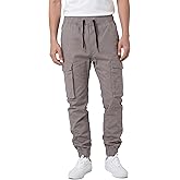 ITALYMORN Mens Khaki Joggers Casual Cargo Joggers Black Cargo Pants Drawstring Waist