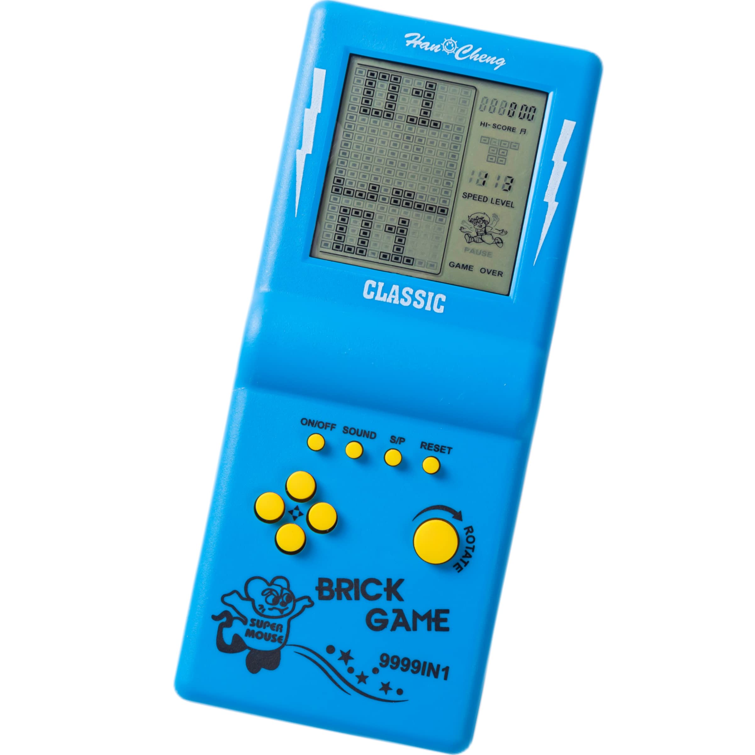 Brick Game Console, Retro Handheld Game Console,Tank/Racing/Building Block Game,3.5-inch Large Screen,Built-in 23 Games(Blue)