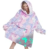 Fiosnow Glow in the Dark Butterfly Blanket Hoodies for Women and Men Adult Oversize Wearable Blanket Hoodies for Soft and Warm