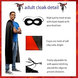 Maklulu Adult Superhero Capes and Masks-Halloween