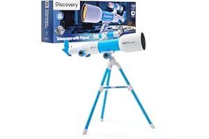 Discovery Toy Telescope with Tripod, View Objects up to 60x Closer, Indoor & Outdoor Kid's Telescope, Ages 6+ Years Old