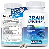 Fenolutra 18-in-1 Nootropic Supplement Capsules - 60 Count Vegan Non-GMO | Memory, Focus &amp; Cognitive Support Formula with Alpha GPC, Bacopa, Lion's Mane, Ginkgo Biloba, Daily Brain Nutrition Support
