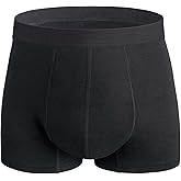 REELINDRY Washable Incontinence Underwear for Men, 2.3 oz Leak Proof Absorbent Protective Briefs for Bladder Control 1 Pack (Black, 2XL)
