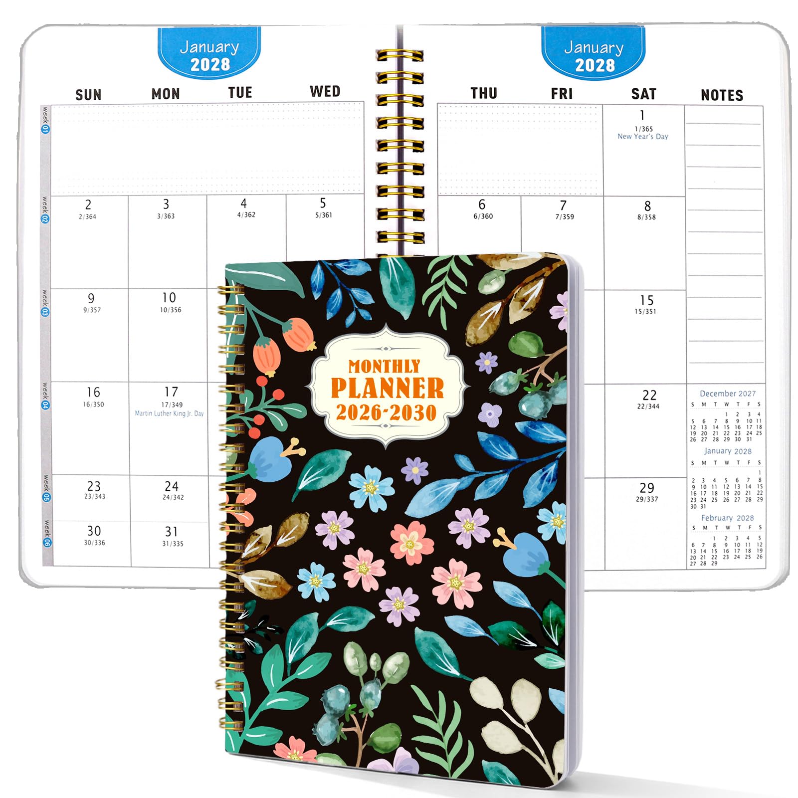 Photo 1 of 2026-2030 Monthly Planner - 5 Years Monthly Planner with Calendar from Jan 2026 to Dec 2030, 60 Months Schedule Organizer, A5 Size Spiral Bound Notepad Planners with to Do List