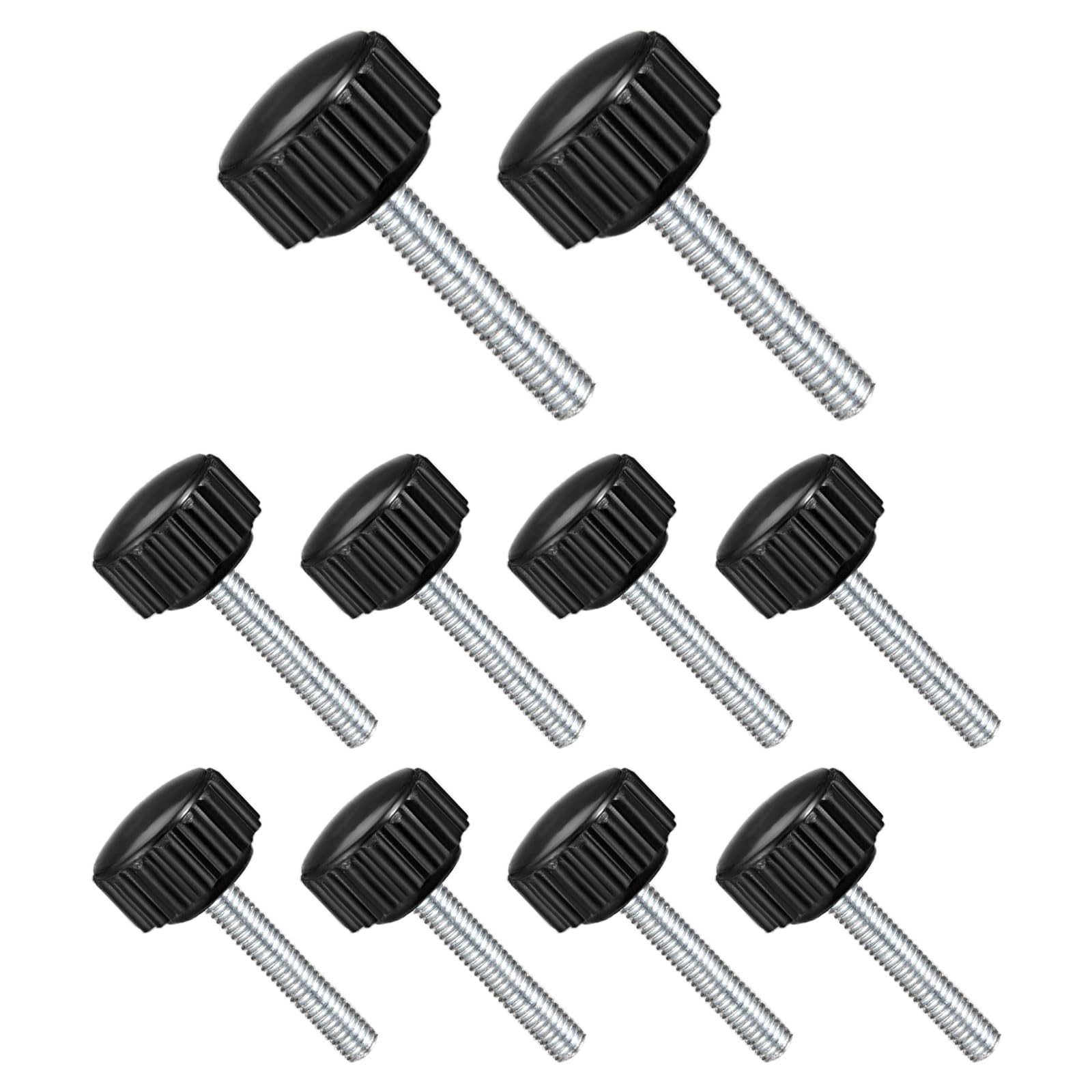 CoCud Knurled Thumb Screws, M4 Thread 25mm Thread Length 16mm Round Head, Plastic Knobs Clamping Screws - (Applications: for Sawing Machines), 10-Pieces
