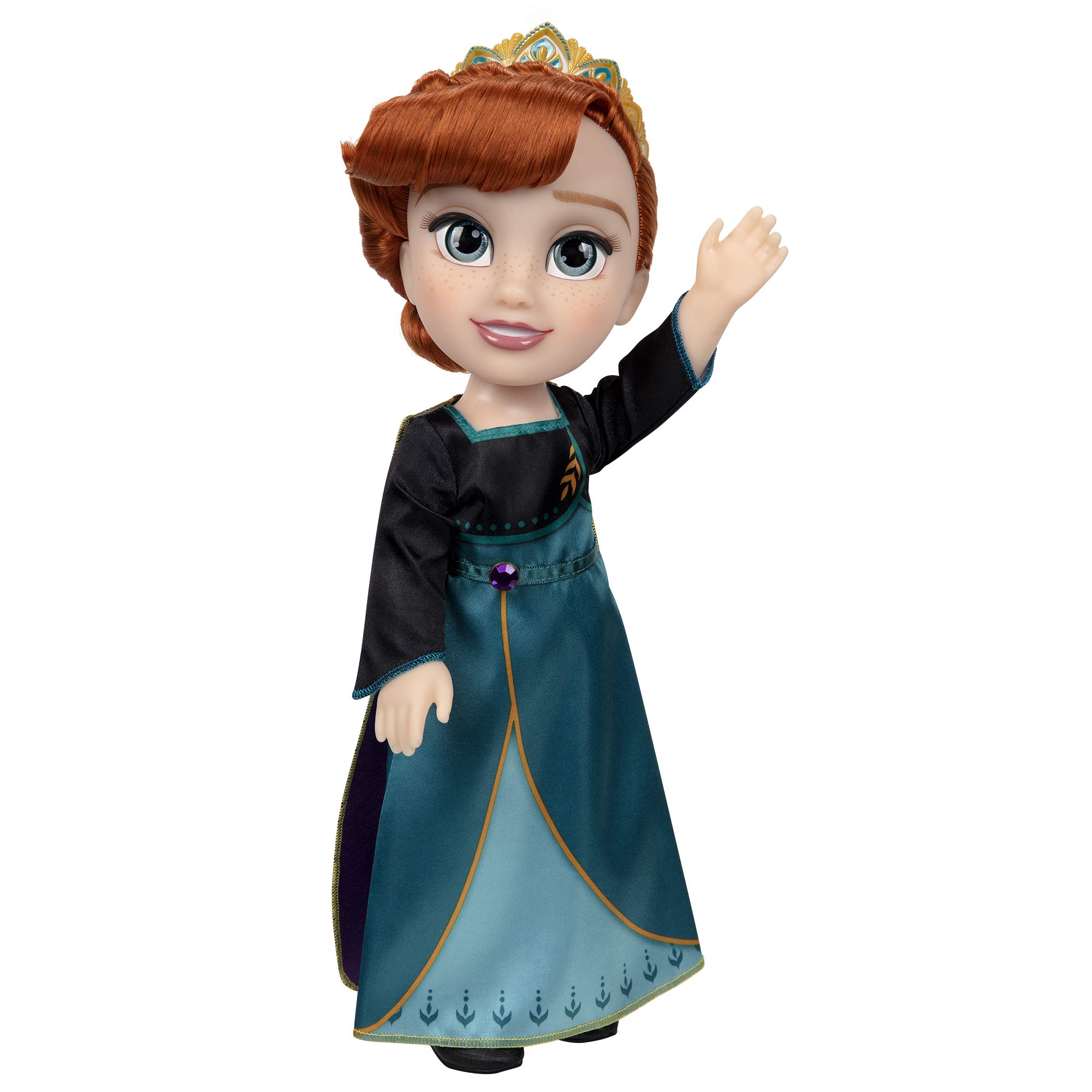 Disney Frozen 2 Anna Doll – 14” / 35cm Tall Articulated Doll Dressed in Iconic Fashion Dress with the Crest of Arendelle Tiara for Extra Play, For Girls Aged 3+