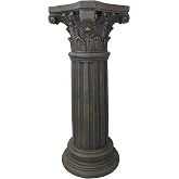 OUTOUR 33.5&rsquo;&rsquo;H Corinthian Column Pillar Statue Greek Pillar Sculpture | Greek Column Pillar with Stand Base Pedestal for Indoor Outdoor Garden Backyard Courtyard Patio Decor