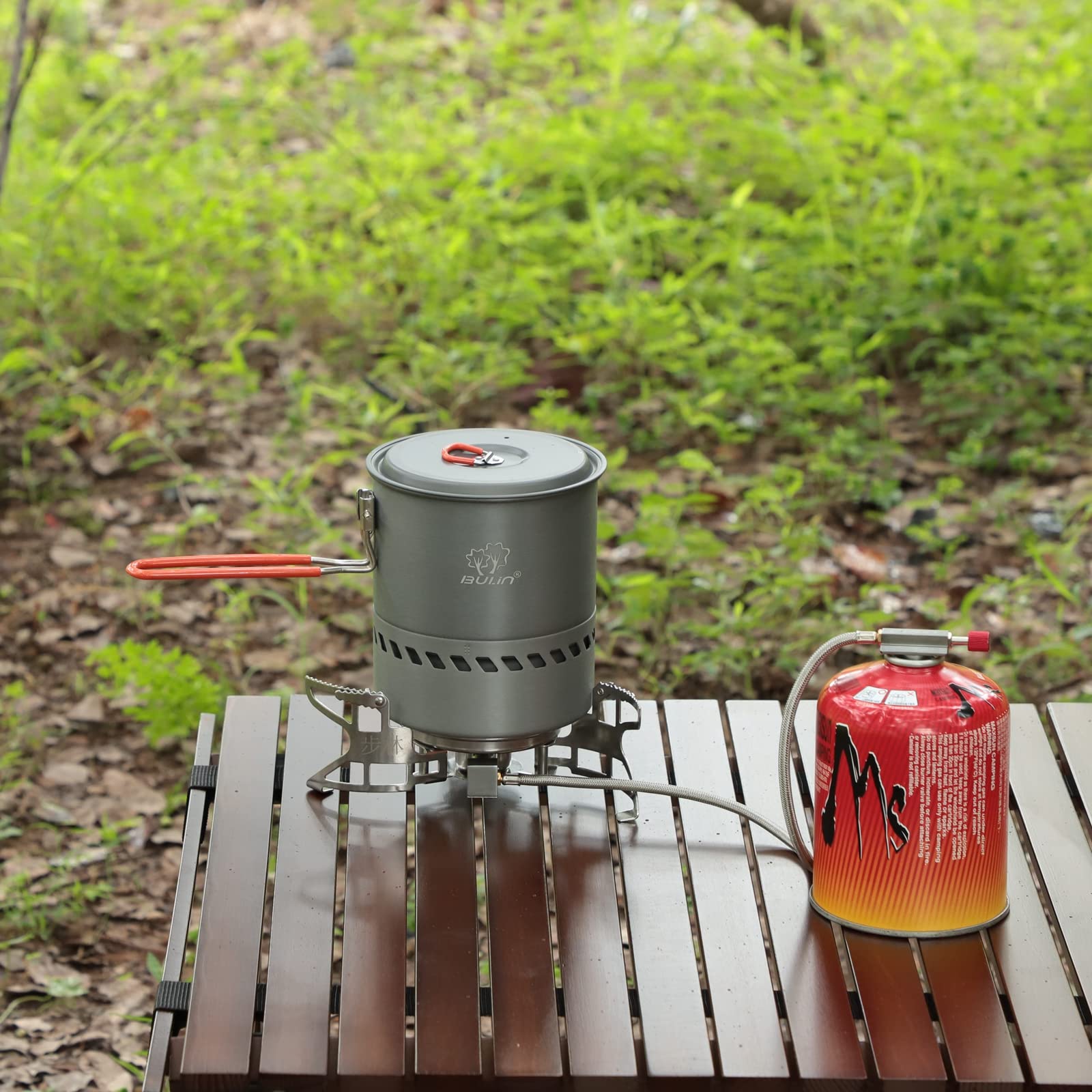 Bulin Camping Cooking Pot Heat Exchanger Outdoor Camp Pot 1.5 Liter