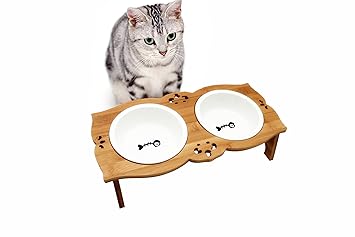 Buy Elevated Dog Cat Double Ceramic Bowls Raised Pet Food Water