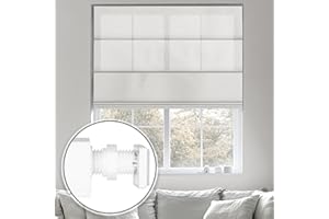 Sulugood No Tools No Drill Cordless Light Filtering Roman Shades, Solar Roller Blinds for Window, Roll Up Blinds for Window Bedroom, Living Room, Office.(Light Filtering White,31.5" W x 36" H