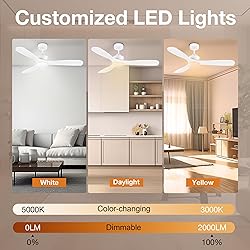 Hoenofly 52” Wood Smart Ceiling Fans with Lights
