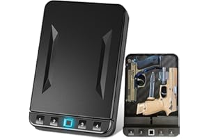 LANGGER V Gun Safe for Pistol, Quick Access Handgun Safe Firearm Lock Box, Gun Case for Home/Car/Travel