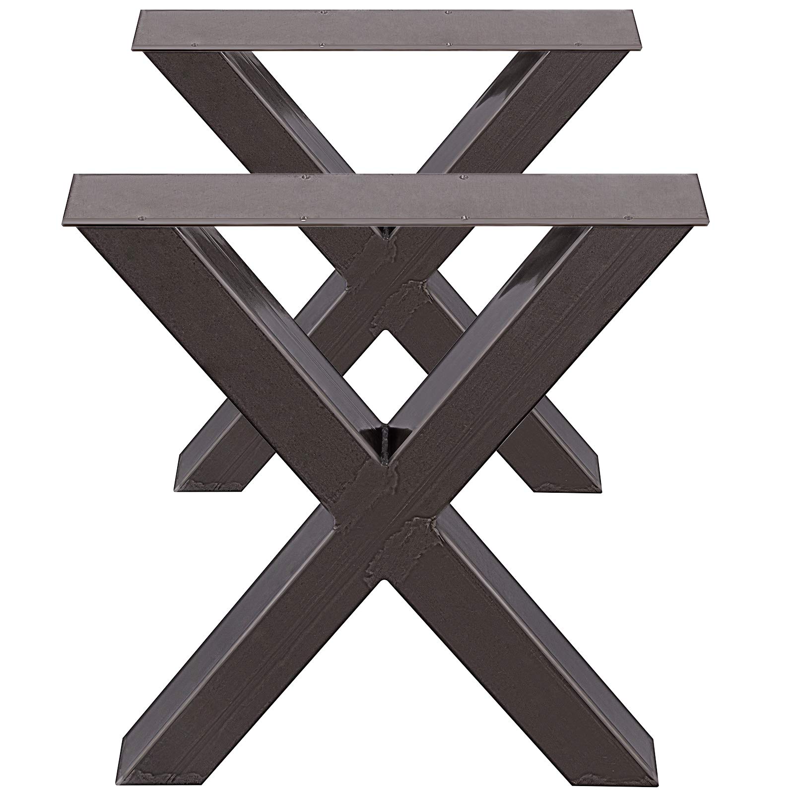 VEVOR Set of 2 Steel Table Legs 28”x24” Dining Table Legs 28”Height 24”Wide Office Table Legs Computer Desk Legs Steel Bench Legs Country Style Table Legs DIY Furniture Legs (X-Shape/A)