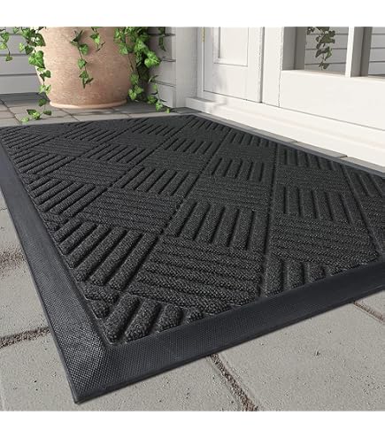 Ocean Fish Welcome Doormat - 17x30 Inch Non-Slip Indoor Outdoor Entry Rug, Washable Blue Beach Design