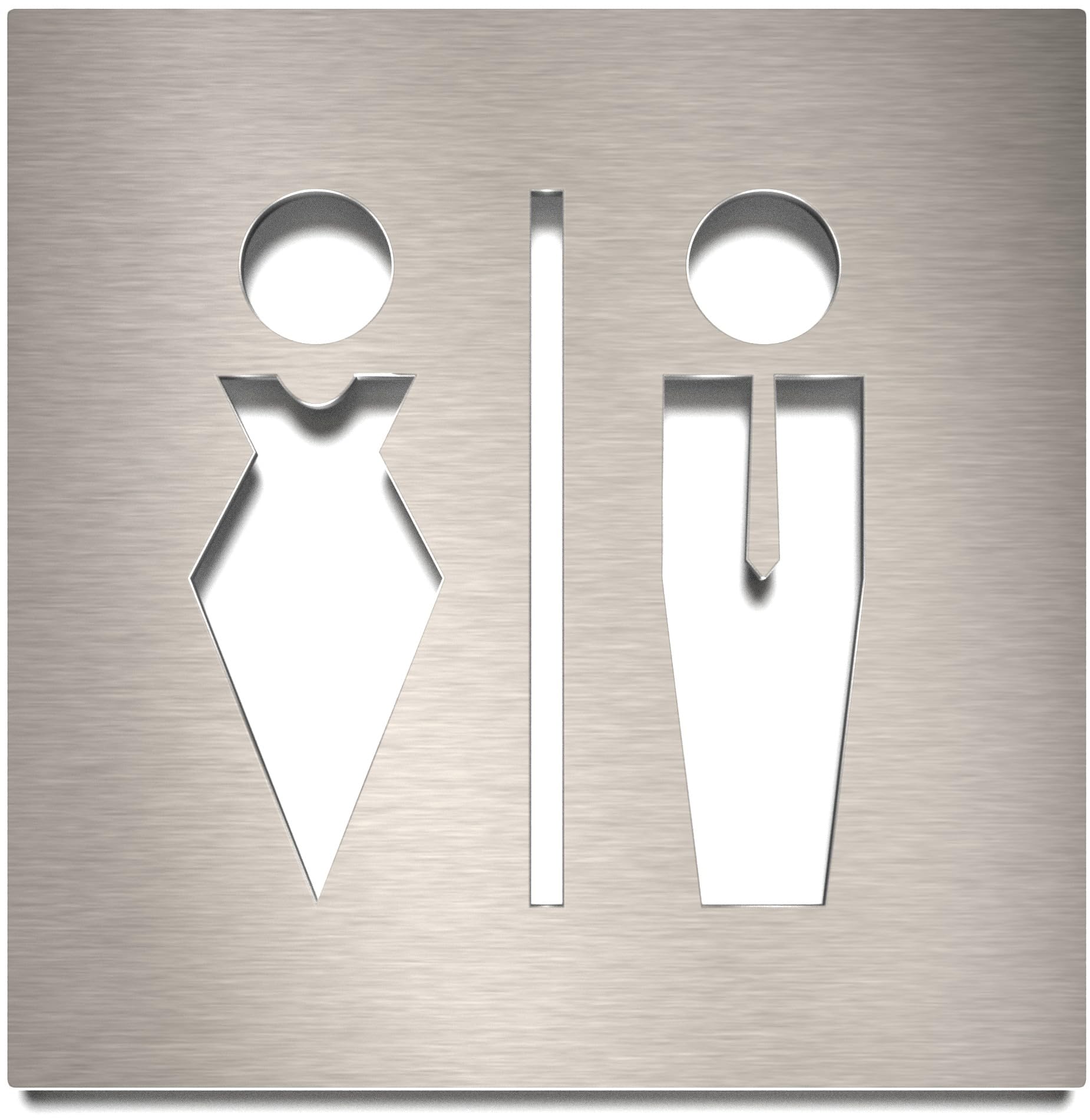 INOXSIGN Toilet Sign C01 ? Unisex Toilet Sign ? Self-Adhesive Stainless Steel Door Sign for Toilet and Bathroom ? Clear and Tool Installation ? Toilet Sign ? Made in Germany