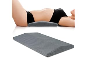 Eiury Lumbar Support Pillow for Back Pain Relief: Provides Support for Side, Back, and Stomach Sleepers. Wedge Shaped Bolster Pillow for Bed and Sofa (Grey)