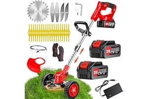 Cordless Weed Wacker Electric Grass Trimmer with 2 Battery Powered and Charger Cordless Lawn Trimmer 3 in 1 Weed Trimmer Gras