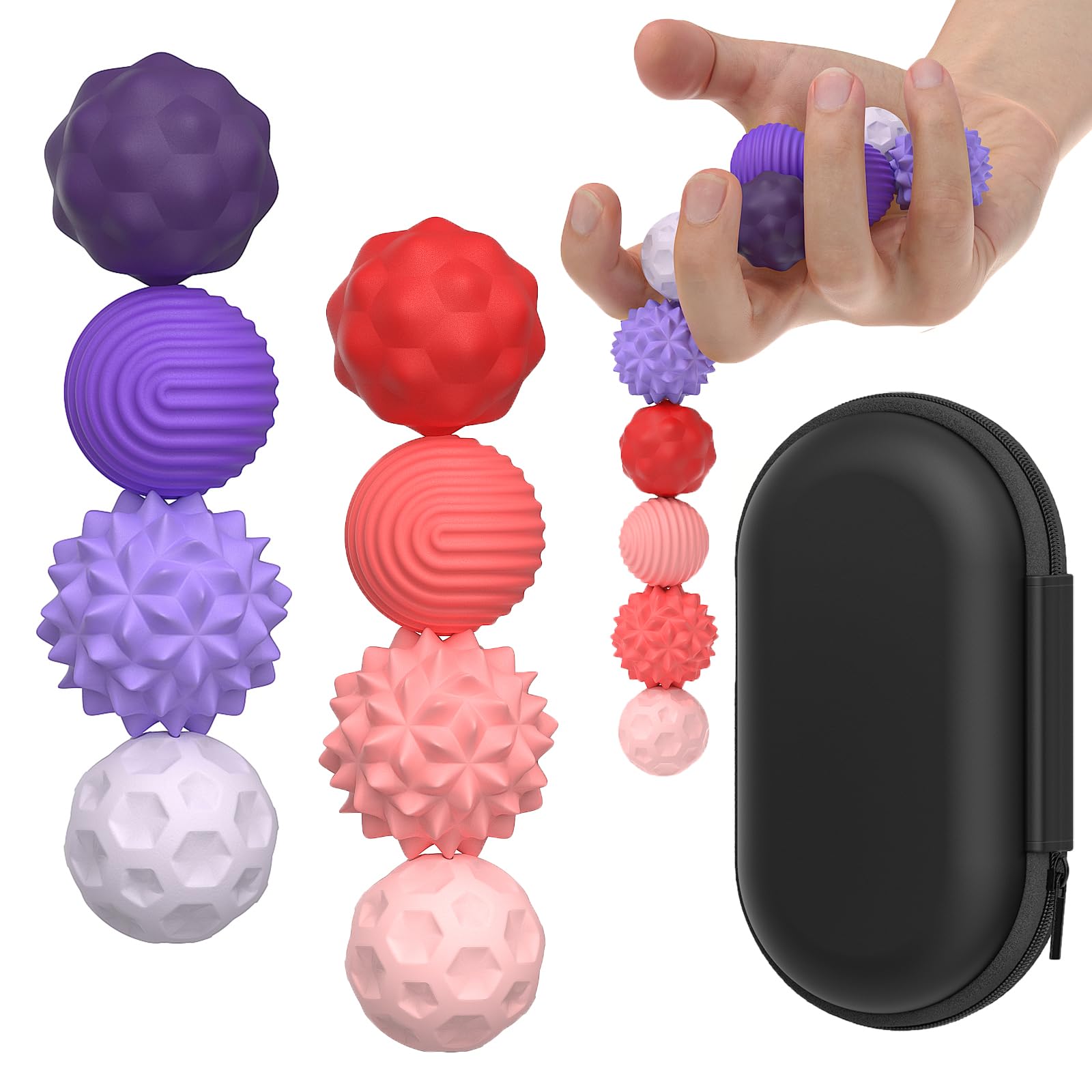 Magnetic Balls Fidget Toys for Adults&Teens, 8Pcs Silicone Sensory Stress Relief Toys with Autism, ADHD, Anxiety, Quiet Executive Desk Fidget Balls,Stocking Fillers for Teenage Girls Women Gifts