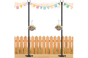 Vanthylit 9 FT String Light Poles for Outdoor String Lights with Hook, Metal Poles for Backyard Lights Outdoor, Light Poles to Decorate Patio, Garden, Weddings, Camping and Parties (2 PK)