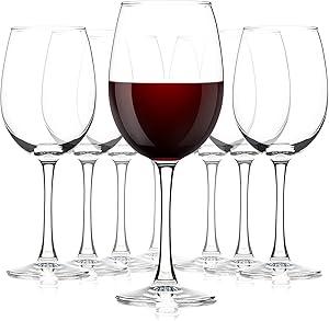 Crystal Wine Glasses Set of 8, 12 Ounce Red Wine Glasses, Clear Hand-Blown Stemware for Wedding, Party, Resturant, Lead-Free