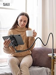 SAIJI Gooseneck Tablet Holder for Bed, One-Hand