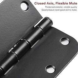 18 Pack Matte Black Door Hinges 3.5 x 3.5 Inch