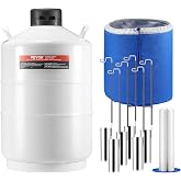 VEVOR Liquid Nitrogen Tank, 20 L Aluminum Alloy Liquid Nitrogen Container, LN2 Tank Dewar with 6 Canisters and Carry Bag with Straps, Cryogenic Tank for Beauty Industry, Semen Preservation, Scientific