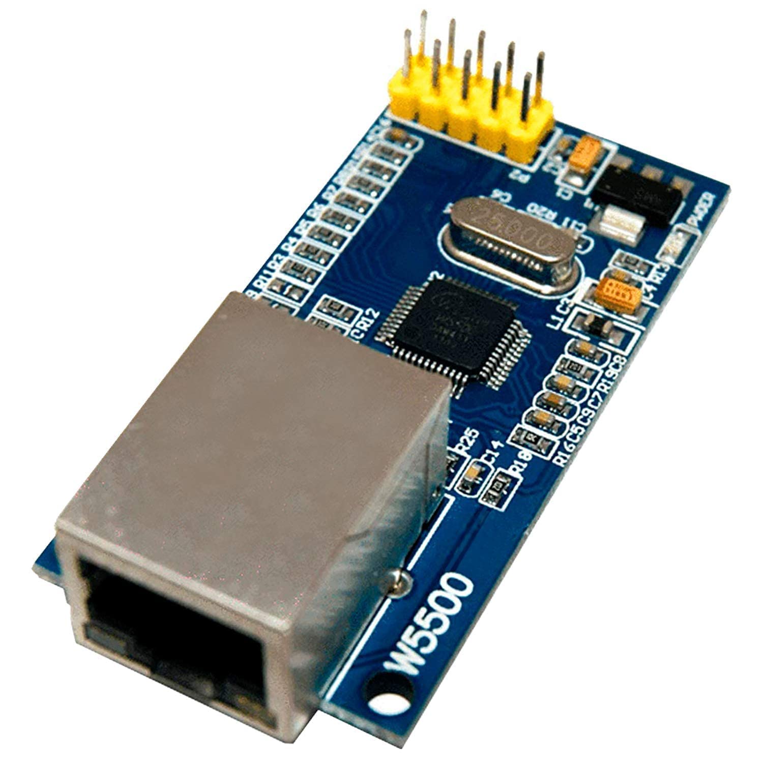 AZDelivery W5500 Ethernet Shield Breakout Board Serial Interface 3.3V 5V Chip TCP/IP 51/STM32 Microcontroller via W5100 A32 compatible with Arduino including E-Book!