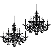 MIAHART 2 Pack Halloween Haunted House Hanging Decoration 14 Inch Glitter Chandelier Swirl Ceiling Decor Set