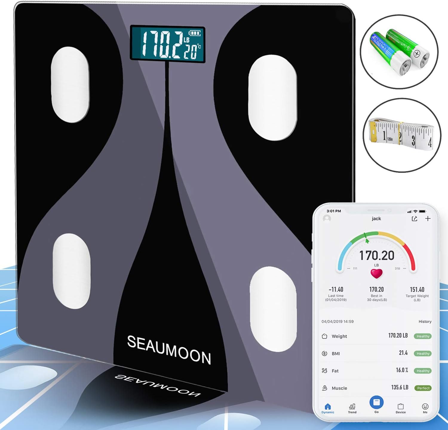 Amazon Com Bluetooth Weight Scale Wireless Body Fat Scale