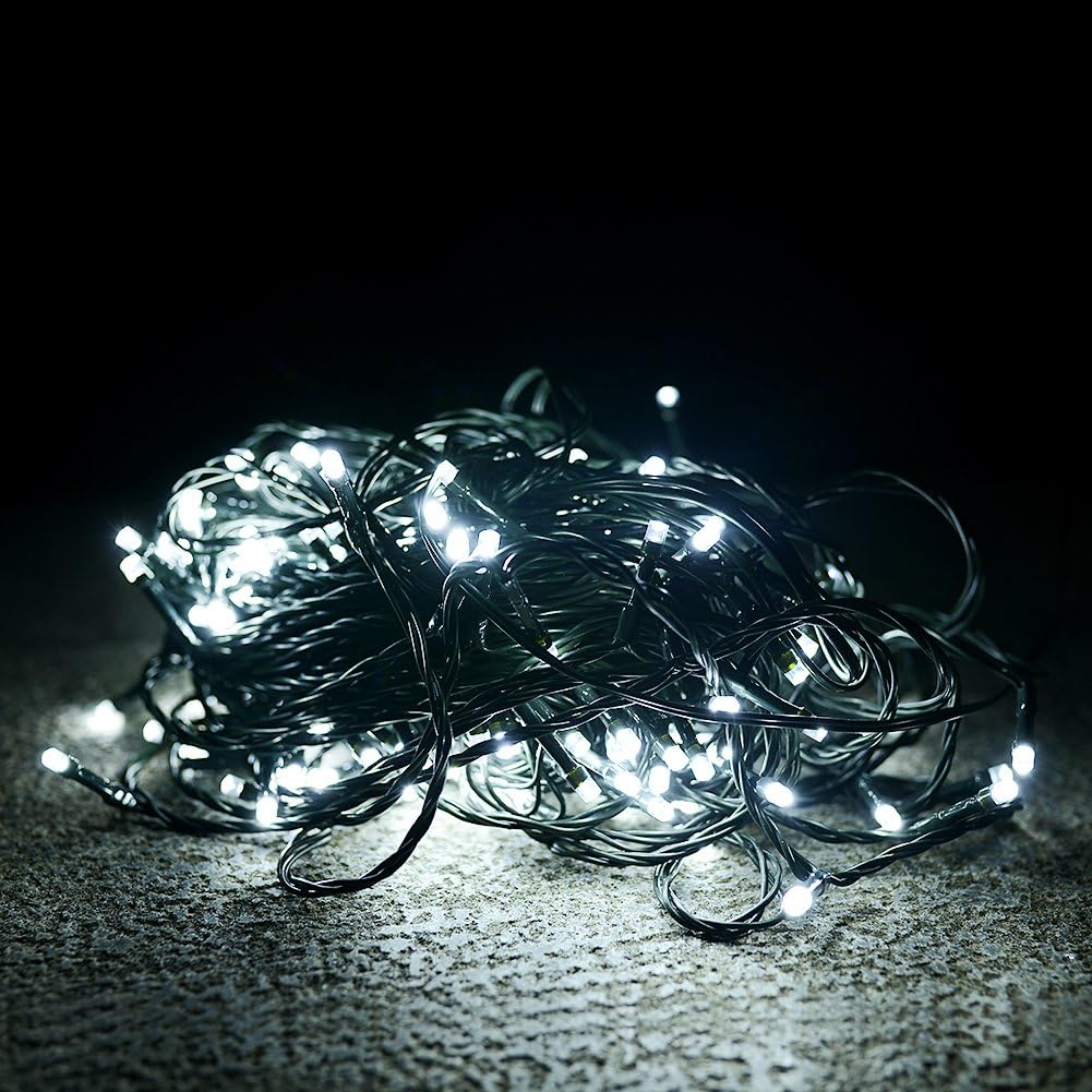 Christmas Decoration Light, Yizhou 30m 200LED Fairy String Lights in Daylight White Color with UK Plug, Best Decoration for Christmas Tree, Halloween Illuminations ,Wedding party, Home or Garden Decorations