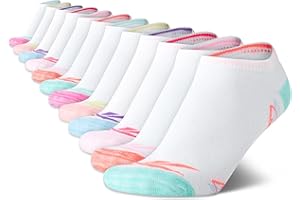 Reebok Girls’ Lightweight Comfort Athletic Low Cut Socks (12 Pack)