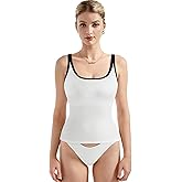 SUUKSESS Women Padded Cotton Ribbed Long Tank Tops Casual Summer Going Out Sleeveless Scoop Neck Basic Cami Tops