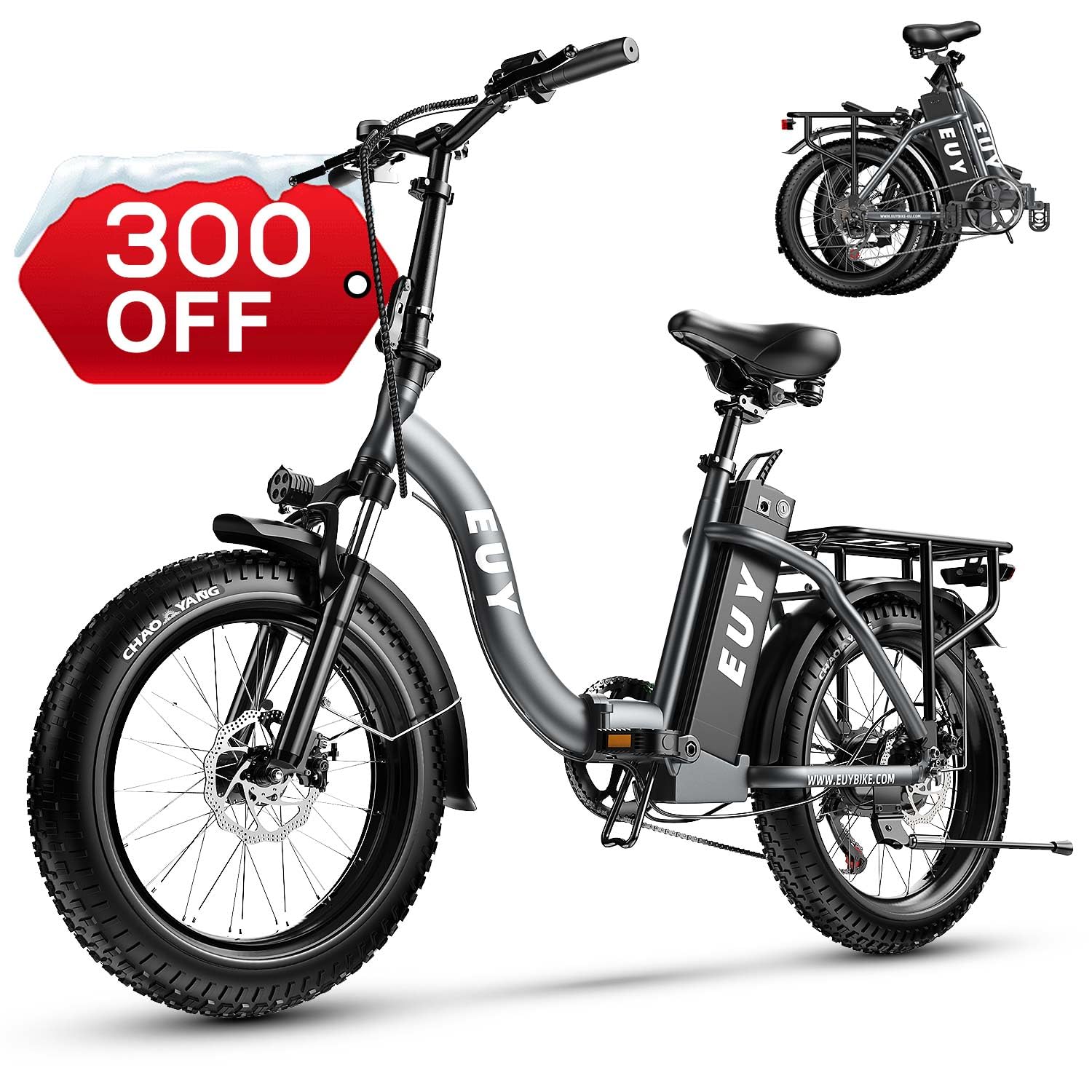 EUY Electric Bike for Adults,20" ebike with1000W Motor 48V 15AH