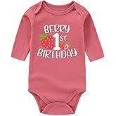 Berry Sweet One Birthday Outfit Girl Baby Clothes Funny newborn Bodysuits First birthday