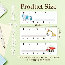 30 Name Tags for Classroom Cubbies, 3x9 in