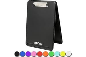 Think2Master Black Plastic Storage Clipboard. | 25% Heavier & 25% Sturdier| Heavy Duty and Won’t Flex or Bend Like Other Brands (Compare The Weight). Storage Compartment Holds 150 Letter Sized Paper.