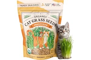 Seedboy Organic Cat Grass Seeds for Planting, Non-GMO Wheat, Oat, Rye, and Barley Pet Grass Seeds for Indoor Cats (16 oz)