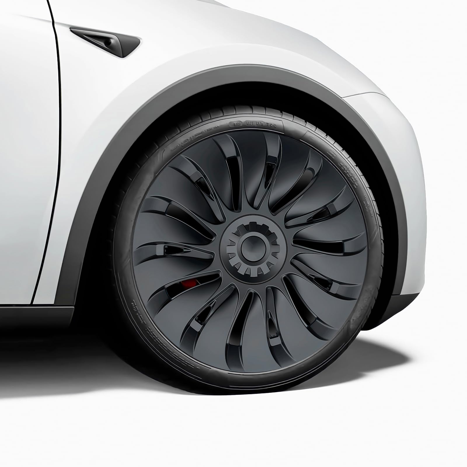 Photo 1 of Wheel Covers 19 Inch for Tesla Model Y Accessories 2024 2023 2022 2021 Matte Black ABS Hubcaps 4 Pcs Compatible with Tesla Molde Y Rim Protector Replacement Wheel Cover (Cyclone Turbine)