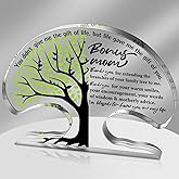 Jetec Bonus Mom Gift from Daughter Son Tree Shaped Acrylic Keepsake Plaque Family Reunion Gifts Positive New Mom Desk Signs Stepmom Birthday Appreciation Gifts for Desk Shelf Decor