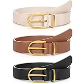 JASGOOD Women’s Leather Belts for Jeans Pants Fashion Ladies Belt with Gold Buckle