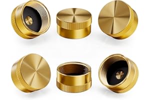 CALPOSE Propane Tank Cap, 6Pcs Solid Brass Refill Propane Bottle Cap for All 1LB Gas Tank, Cylinder Sealed Protect Cap Protects The Cylinder Thread Suitable for Camping, Barbecue, Heater, Grill