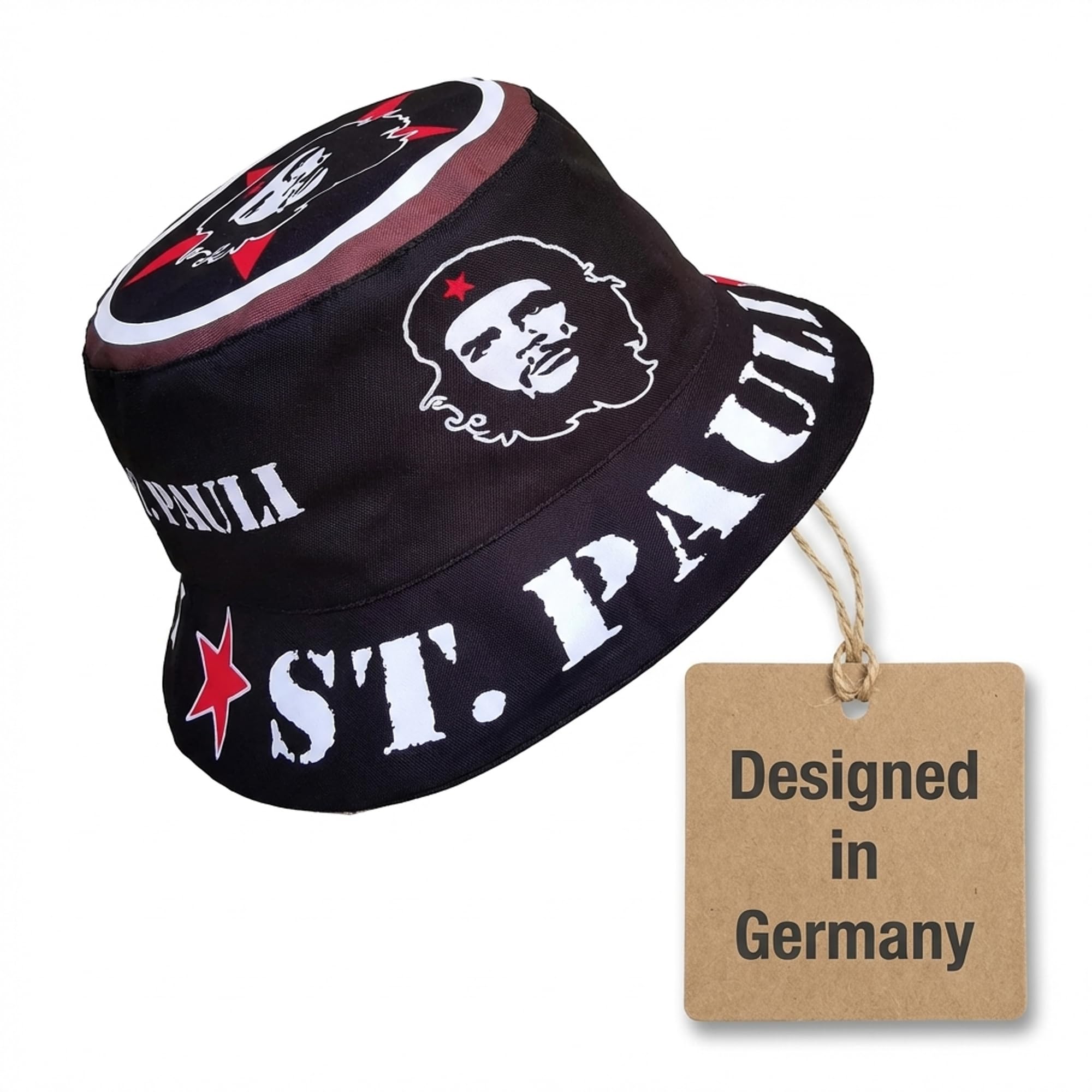 Generisch St. Pauli Sun Hat - Lightweight Bucket Hat for Football Fans - Washable Polyester Size 58-60