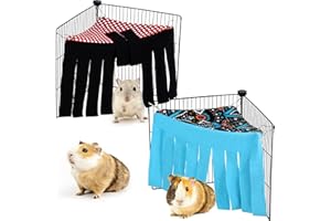 Shappy 2 Pcs Guinea Pig Hideout Hideaway Corner Fleece Toys Cage Accessories Cute Ferret Hammock for Ferrets Chinchillas Hedgehogs Small Pets(Dots Pattern)