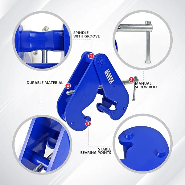KARRYTON BEAM CLAMP 6600LB/3TON,FOR LIFTING & RIGGING, 3.1-12.6INCH BEAM FLANGE WIDTH I-BEAM LIFTING CLAMP HEAVY-DUTY LIFTING WITH HOIST FOR CONSTRUCTION,INDUSTRIAL,HOME AND GARAGE