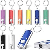 Glooglitter 8 Pcs Mini Flashlight Keychain LED Keychain Light, Multicolor | Small Portable Flashlight, Outdoor Camping Hiking Gear Emergency Backup Lighting, Christmas Nurse Gifts, Plastic and Metal